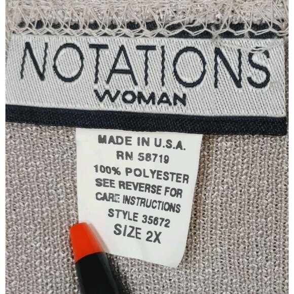 NWT Vintage Notations Textured Blouse Women's Size 2X Made in USA Minimalist - Picture 8 of 9